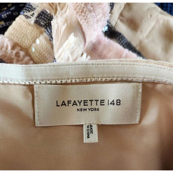 Lafayette 148 Sequin and Fringe Convertible Strap Top Size 4 - Picture 5 of 6